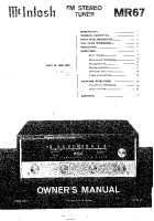 McIntosh MR-67 - Owners manual